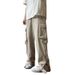 Loom Trendy Brand European And High Street Fashion Ins American Retro Workwear Men Loose Straight Zipper Split Pants_viptrois.com