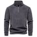 Autumn 2025 High Quality Fashion Men's 100% Polyester Stand Collar Half Zipper Pure Color Long Sleeve Casual Loose Fleece Sweatshirts_viptrois.com