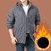 Men's Clothing Plus Velvet Trendy Casual Outdoor Winter Fleece-Lined Hooded Jacket For Outdoor Sports - Windproof & Water-Resistant Casual Coat_viptrois.com