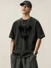 230g Washed Men T-Shirt Drip Glitter Heart Print Short Sleeve Crew Neck Casual Streetwear Top_viptrois.com