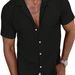 Men's Collared Button Shirt Style New Summer Cool Breathable Casual T-Shirt_viptrois.com