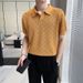 Summer New Men's Short Sleeve Polo Shirt Hollow Rhombus Elastic Cotton Fashion Lapel Men's Short Sleeve POLO Shirt_viptrois.com