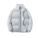 Unisex Letter-Print Winter Jacket – Windproof Stand Collar Padded Coat, Warm & Stylish (Black/Coffee/White/Pink)_viptrois.com
