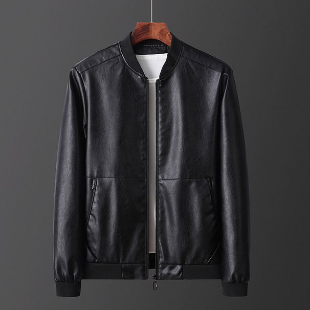 Men's Leather Jacket Men's Slim Fit Handsome Spring And Autumn Men's Jacket Green Leather Jacket Jacket_viptrois.com