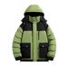 Unisex Winter Thermal Jacket For Couples - Waterproof Windproof Hooded Coat With Polyester Filling, Loose Fit Zip-Up Outdoor Parka_viptrois.com