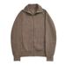 Autumn And Winter High Neck Solid Color Zipper Cardigan Warm Sweater Jacket_viptrois.com