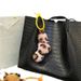 Bag Charm Leopard Print Twist Knot Girl Fashion Creative Bag Pendant Car Keychain Schoolbag Cute Plush Phone Case Accessories_viptrois.com