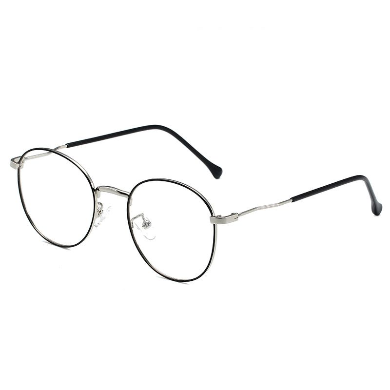 Men's Sunglasses Ultra Light Plain Style Round Frame Glasses Frame Simple Metal Anti Blue Light Glasses Net Celebrity Hot Color Changing Glasses_viptrois.com