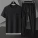 Men's Summer High-End Ice Silk Sports Suit Short-Sleeved Pleated Trousers Two-Piece Casual Leisure Suit For Holiday_viptrois.com