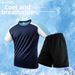 Men's Clothing Ice Silk Crew Neck T-Shirt Plus Size Quick Drying Short Sleeve Sports Suit Two Piece Set_viptrois.com