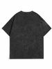 230g Vintage Washed Men Casual Tee Tbeelin Graffiti Cursive Script Font Print Short Sleeve Loose Street Daily T-Shirt_viptrois.com