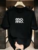 3 Pack Men's Oversized T-Shirts, 100% Cotton Crew Neck Casual Tees, Relaxed Fit Stacked "mo. Mo." Letter Logo Basic Tops, Black White Grey_viptrois.com