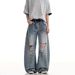 Men's Clothing Jeans For Men Spring And Summer New High Street Fashion Loose Straight Casual Trousers_viptrois.com