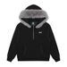 Fur Collar Hooded Sweatshirt For Men, Autumn And Winter Style, Metal Rivet Decoration, Unique Design, Loose Half-Zip_viptrois.com