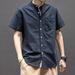 Men's Clothing Men's summer new short sleeved shirt summer casual business stand up collar youth white shirt_viptrois.com