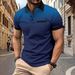 New Summer Men Clothes Short Sleeve Fashion Slim Fit 100% Polyester Polo Shirt Men Business Casual Lapel Golf Polo Shirt_viptrois.com