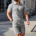 Men's Knitted Short Sleeve Polo & Shorts Set - Summer Sports Casual Outfit With Lapel Collar (2-Piece)_viptrois.com