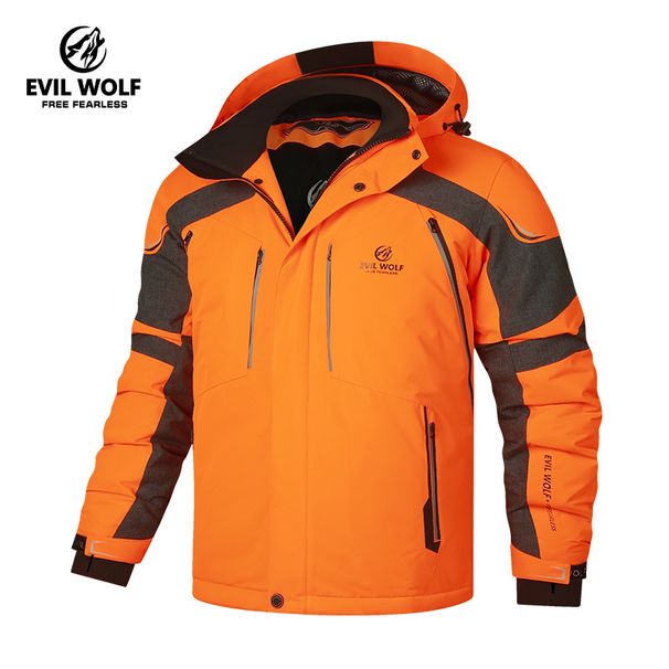 "Men's Winter Ski Jacket – Detachable Hood, Thickened Insulation, Water-Resistant Polyester (Outdoor Snow Sports, Hiking, Urban Wear)"_viptrois.com