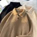 Oversized Shawl Collar Sweater – Unisex Chunky Knit Pullover With Dropped Shoulder (M-3XL, Winter Cotton-Blend, Minimalist Streetwear Top)_viptrois.com