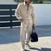 Men's Casual Sporty Button-Up Shirt & Long Pants 2-Piece Set - Lightweight Cotton Blend, Comfort Fit For Spring/Autumn (S-XXXL, Multiple Colors)_viptrois.com