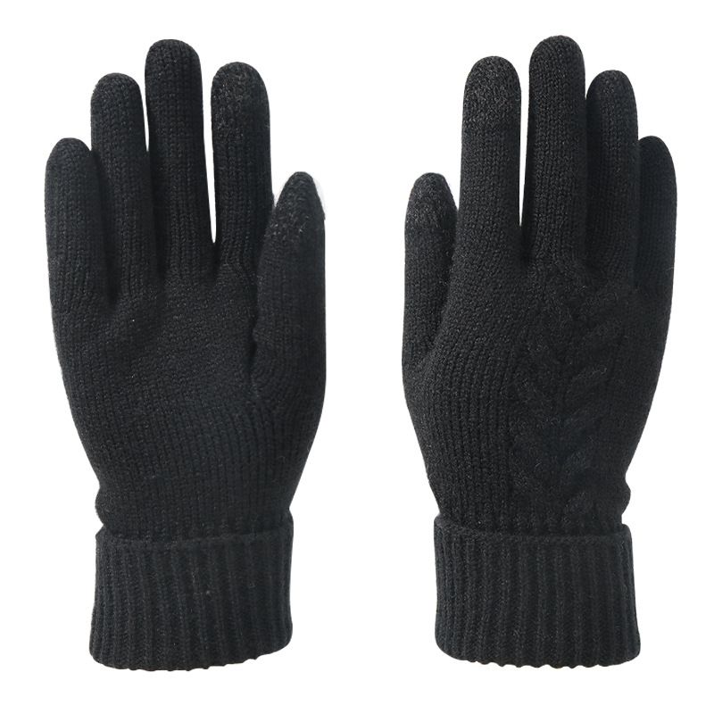 Gloves Men's and women's winter winter jacquard warm touch screen gloves_viptrois.com