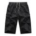Summer Cotton Men's Casual Seven Piece Large Size Elastic Youth Workwear Shorts, Checkered Pattern_viptrois.com