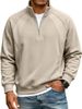 K New Men's Jacket With Half Zipper Stand Up Collar Sweatshirt, Men's T-shirt, Long Sleeved Solid Color Splicing, Loose And Plush_viptrois.com