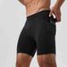 Men's Clothing Elastic Shark Skin Tight Three Quarter Pants Ice Silk High Weight Anti Transparent Tights Pocket Three Quarter Pants_viptrois.com