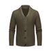 Men's Shawl Collar Cardigan – Relaxed Fit Acrylic Knit Sweater With V-Neck & Button Front (M-3XL, Machine-Washable For Autumn Casual Wear)_viptrois.com