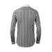 Men’s Contrast Stripe Long-Sleeve Shirt – Slim Fit, Breathable Cotton-Blend, Trendy Casual & Business Wear (Black/Blue Stripe)_viptrois.com