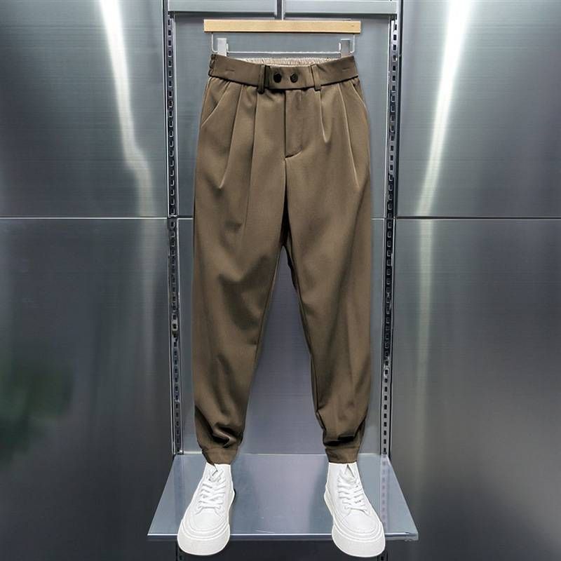 Autumn And Winter New Men's Tight-fitting Pants, Small-legged Harem Pants, And Nine-inch Trousers For Men_viptrois.com