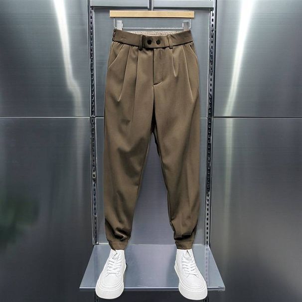Autumn And Winter New Men's Tight-fitting Pants, Small-legged Harem Pants, And Nine-inch Trousers For Men_viptrois.com