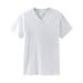 210g Men's Summer Pure Cotton Solid-color Chicken Heart Neck Base Layer, Loose Half-sleeve T-shirt, Japanese Style_viptrois.com