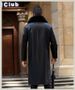 Men's Clothing Men's Faux Leather Long Coat With Detachable Fur Collar, Winter Warm Fleece Lined Jacket For Casual Outwear_viptrois.com