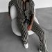 Men's Spring/Summer Striped Collared Shirt And Trousers Two Piece Casual Set Short Sleeved_viptrois.com