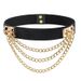Punk Gold Rivet Women's Lazy Belt Ladies Elastic Wide Waistband Metal Waist Chain_viptrois.com