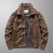 Men's Clothing Spring And Autumn Men's Thin Suede Jacket Men's Retro Hong Kong Style Workwear Lapel Top_viptrois.com