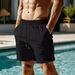 Hot Selling Fashion 2025 Summer Men's Quick Drying Solid Color Casual Beach Pants_viptrois.com