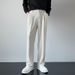 Men's Clothing elastic double button trousers, casual and versatile, line feeling casual trousers for men, handsome and trendy loose suit trousers_viptrois.com
