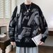 Men's Winter One-Piece Fleece Trendy Loose Round Neck Sweater New Thickened Warm Knitwear For Teenagers Layering_viptrois.com
