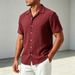 Men's Clothing Men's Summer Shirts Casual Button Down Collared Short Sleeved Style Shirts For Formal & Casual_viptrois.com