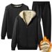 Sherpa-Lined Hooded Sweatshirt – Men’s Fleece-Lined Zip-Up Jacket With Relaxed Fit (Polyester Blend, Black, M-5XL)_viptrois.com