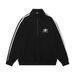 Men's Trendy Half-Zip Stand Collar Sweatshirt Spring Autumn Loose Raglan Long Sleeve Striped Patchwork Sports High Neck_viptrois.com