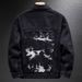 High Street Denim Jacket Men's Clothing Spring And Autumn New Motorcycle Lightning Splicing Jacket Black Trendy Brand_viptrois.com