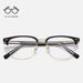 New Fashion Retro Men's Eyebrow Square Plate Business Metal Flat Mirror Anti Blue Light Glasses Frame_viptrois.com