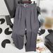 Men's Clothing Ice Silk Casual Pants High Street Handsome Trendy Black Summer Straight Mopping Suit Pants_viptrois.com