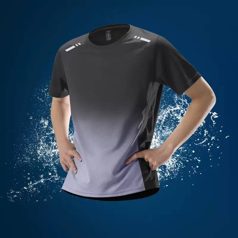 2025 Men's Ice Silk Sports Fitness Wear, Quick-dry Running Clothes, Summer Football Training Top_viptrois.com
