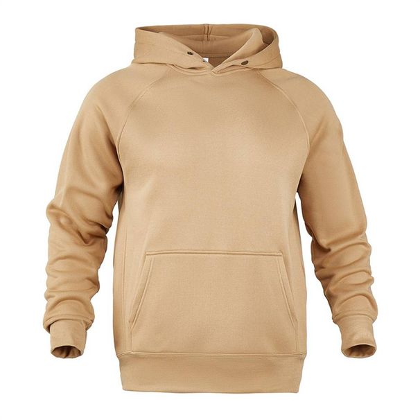 Autumn 2025 Fashion Sport Hoodies Outerwear Men's 100%Polyester Pure Color Long Sleeve Casual Loose Thick Hooded Sweatshirts_viptrois.com
