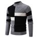 Autumn 2026 High Quality Fashion Knitwear Pullovers Men Half High Collar Splicing Long Sleeve Casual Slim Thick Sweater_viptrois.com