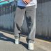 Men's Slim Fit Ripped Jeans Nine Point Summer Trendy Skinny Pants Mid Waist Zipper Fly Denim Handmade Vintage Casual Hip Hop_viptrois.com
